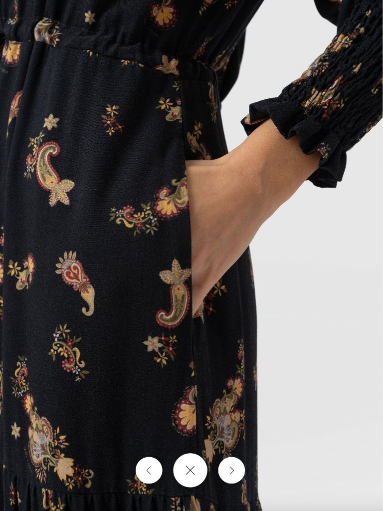 Saint + Sofia Olivia Zip Up Dress Highland Paisley Us 6 Nwt — image 3 of 8
